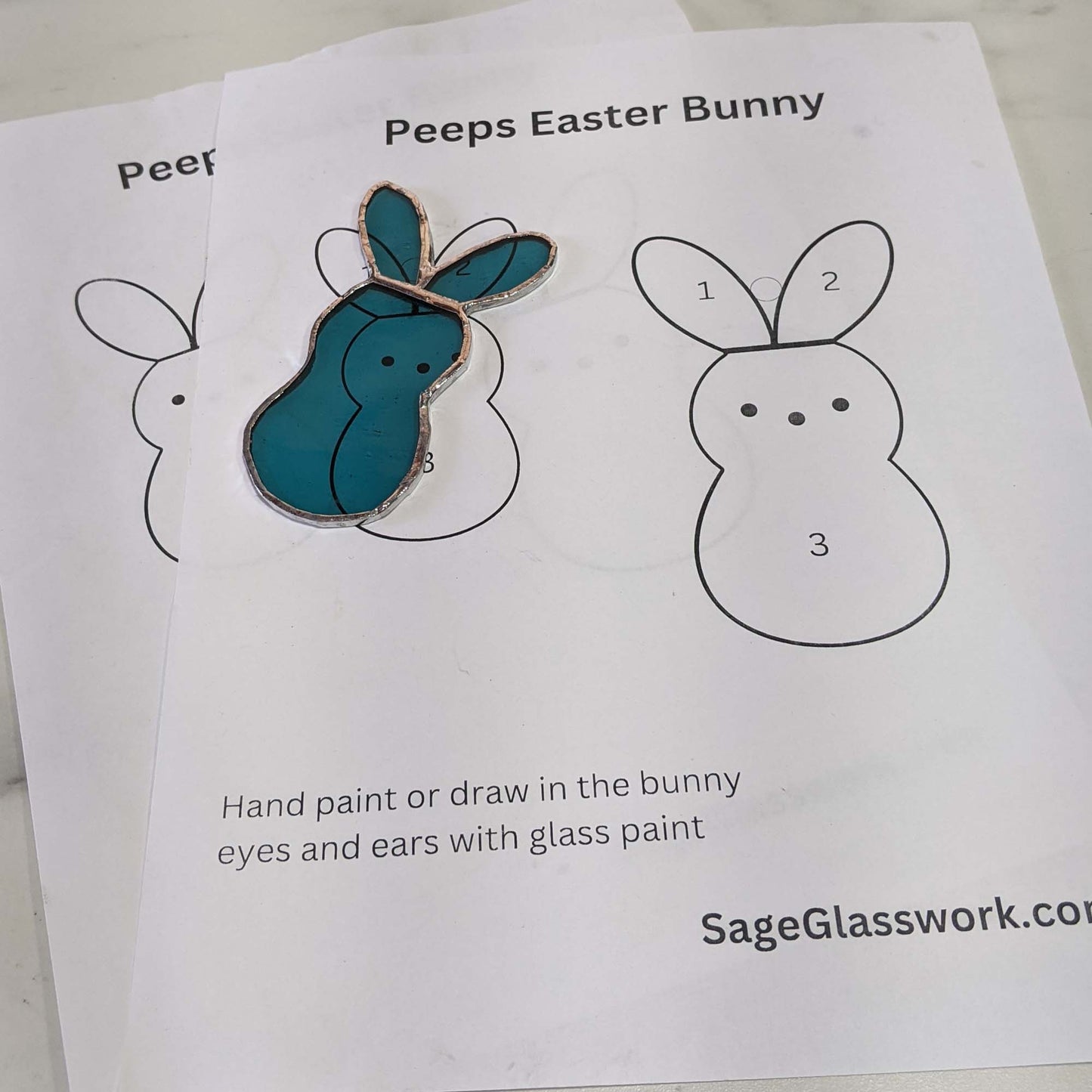 Peeps Easter Bunny Stained Glass PATTERN