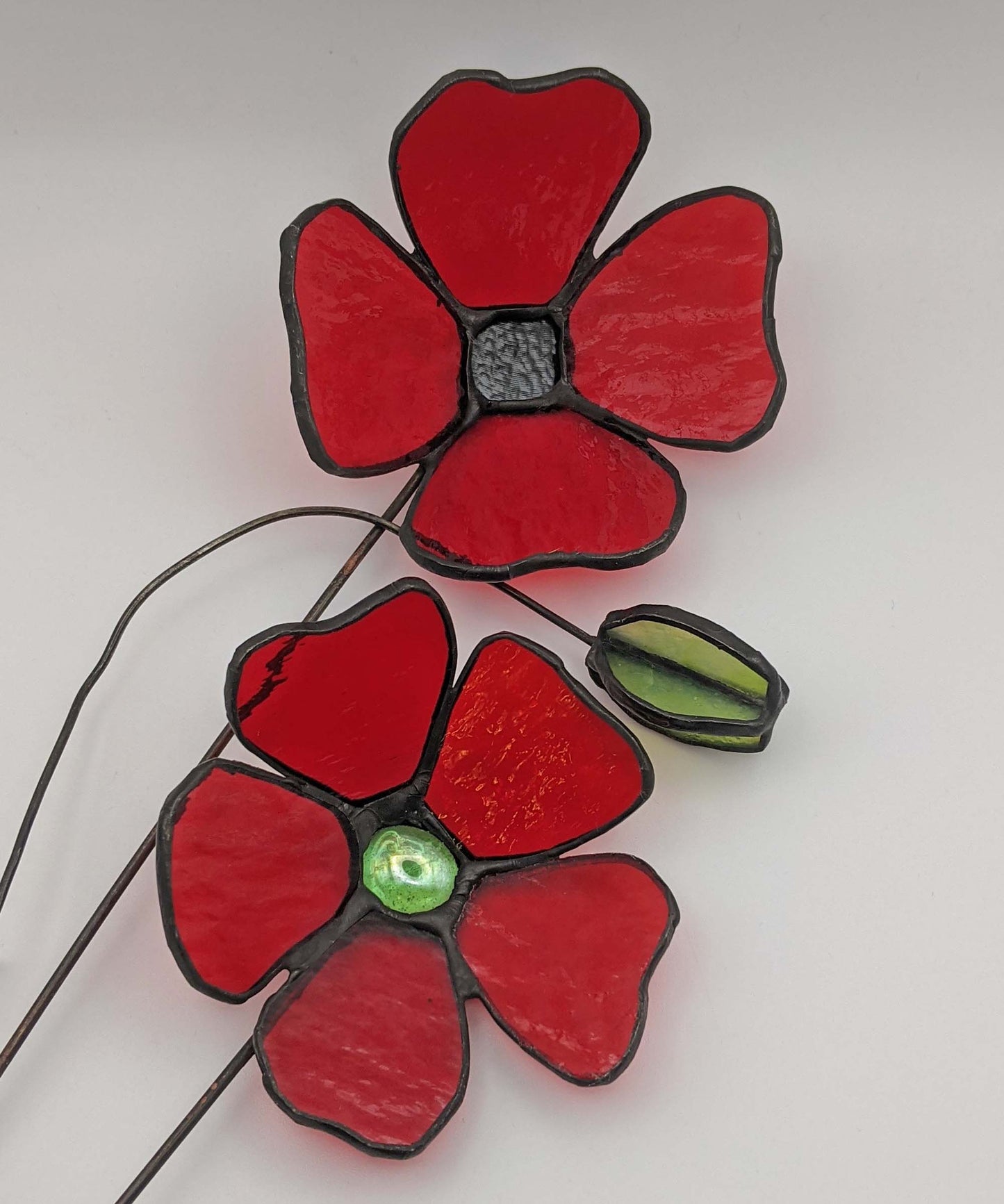 3D Poppy Flower and Seedhead TUTORIAL stained glass pattern