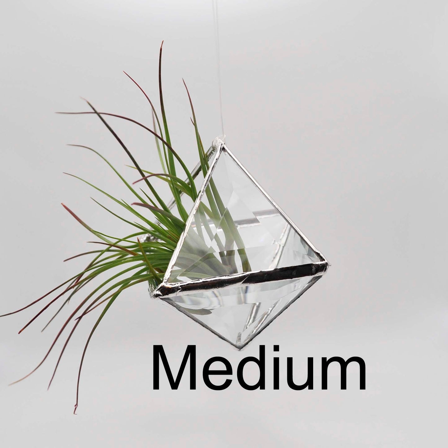 Geometric Pyramid Bevel Hanging Terrarium