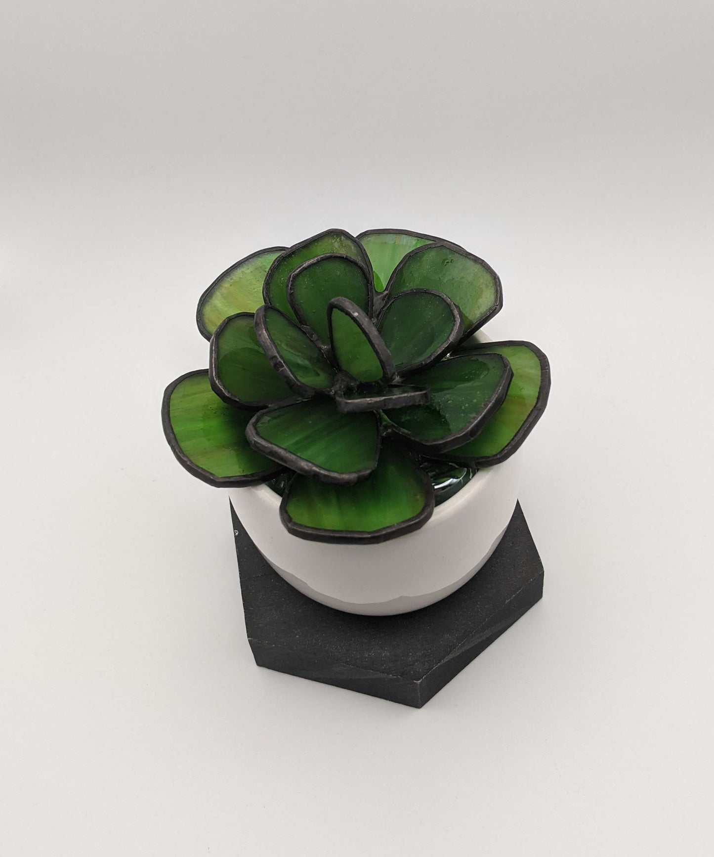 3D Round Leaf Succulent TUTORIAL, stained glass pattern