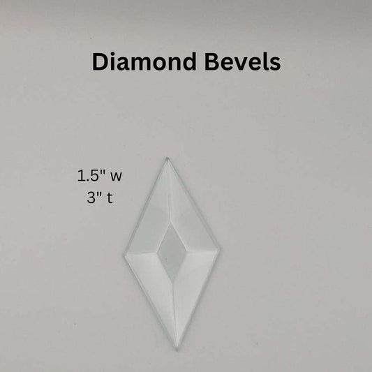 1.5" x 3" Diamond Bevel glass