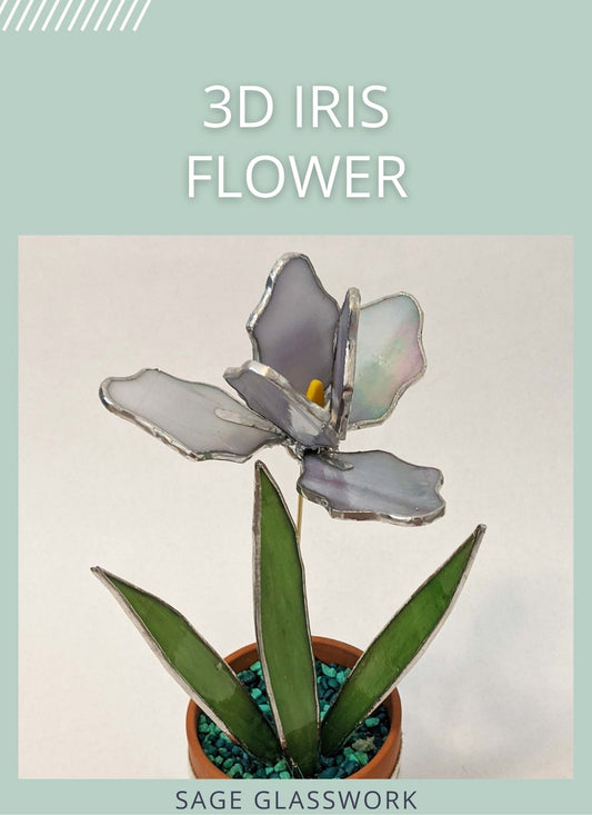 3D Iris Flower TUTORIAL stained glass pattern
