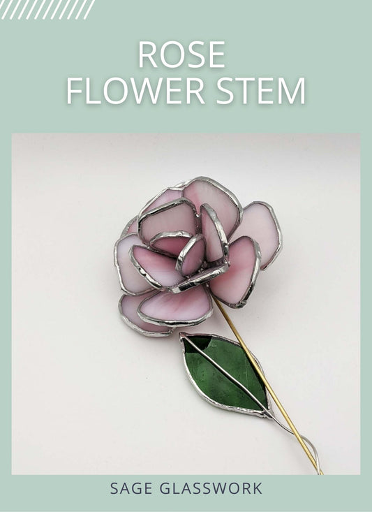 3D Rose Flower Stem TUTORIAL stained glass pattern