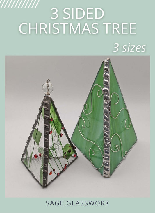 3D Christmas Tree stained glass pattern TUTORIAL