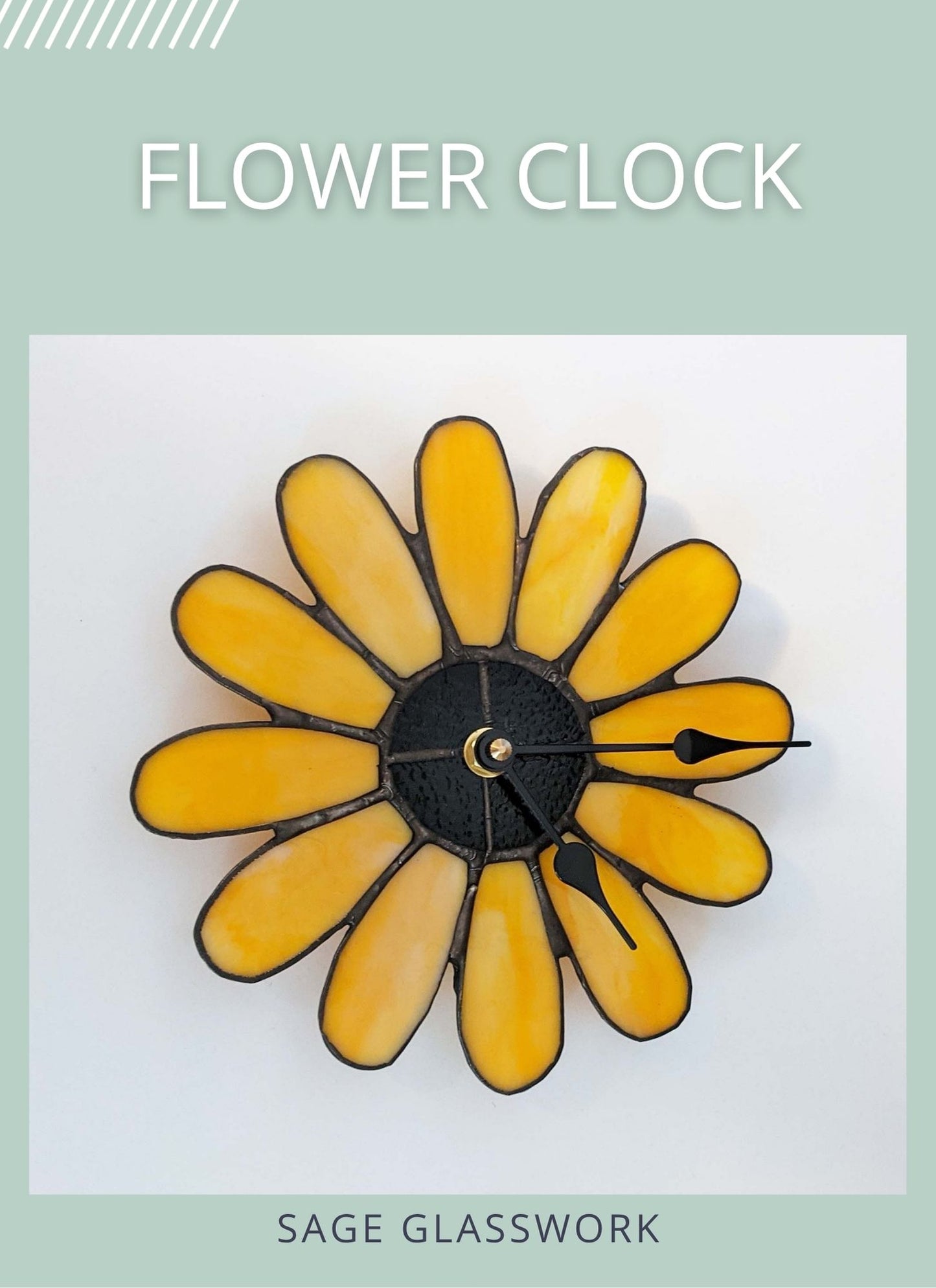 Stained Glass Flower Clock TUTORIAL pattern