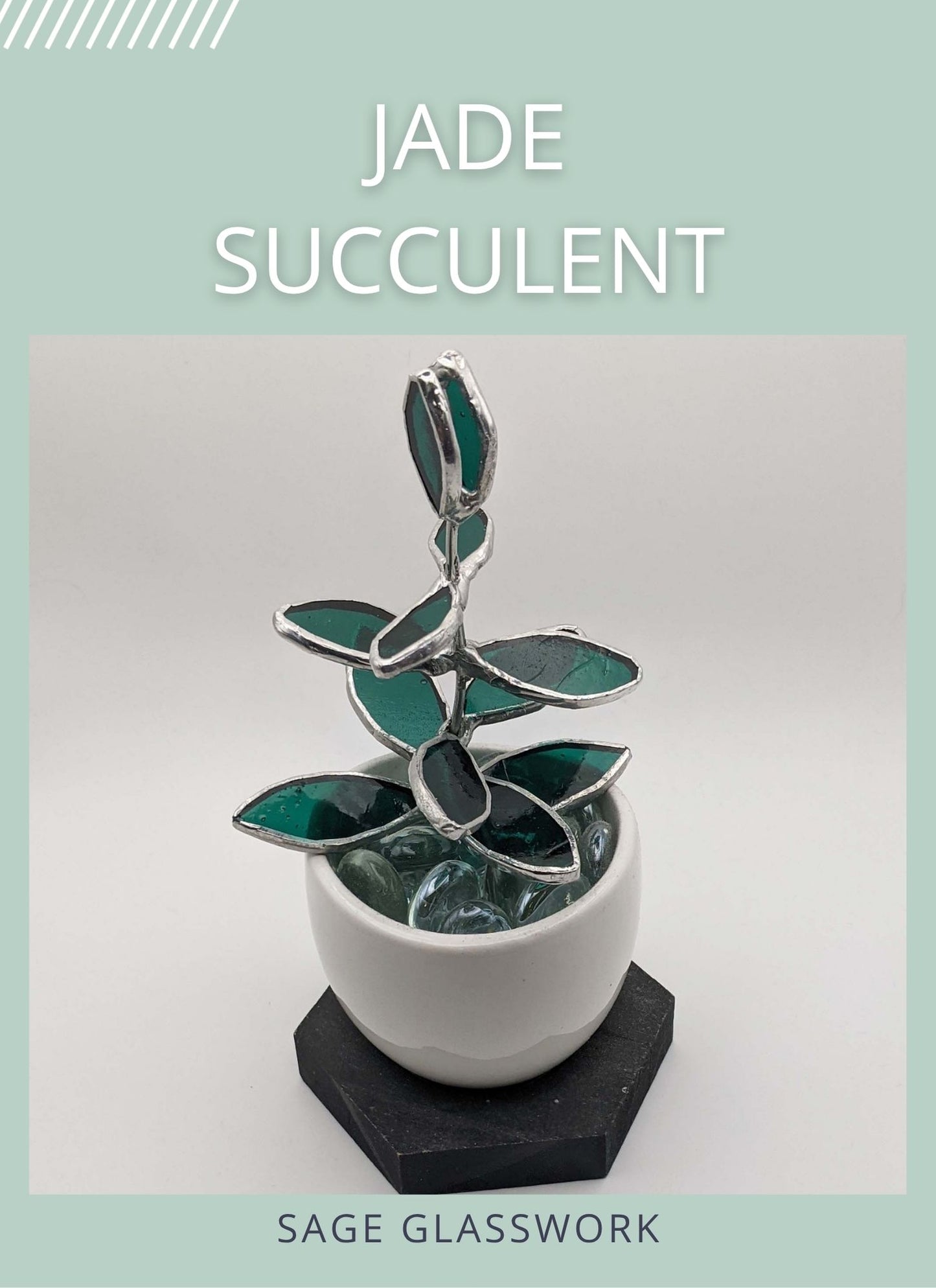3D Jade Succulent plant stained glass pattern TUTORIAL