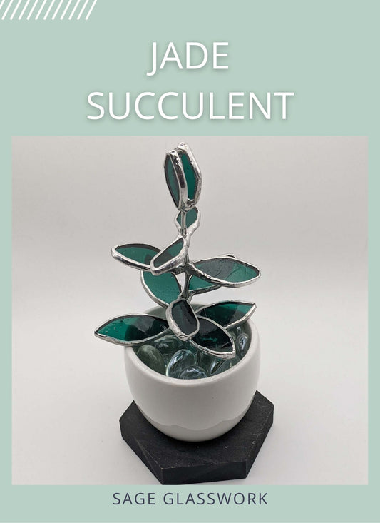 3D Jade Succulent plant stained glass pattern TUTORIAL