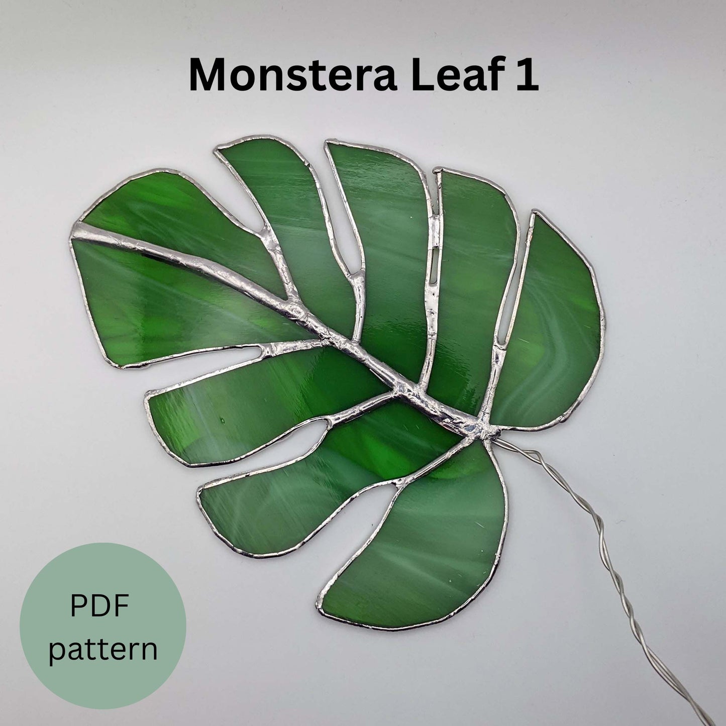 Monstera Leaf set of 3 stained glass PATTERN