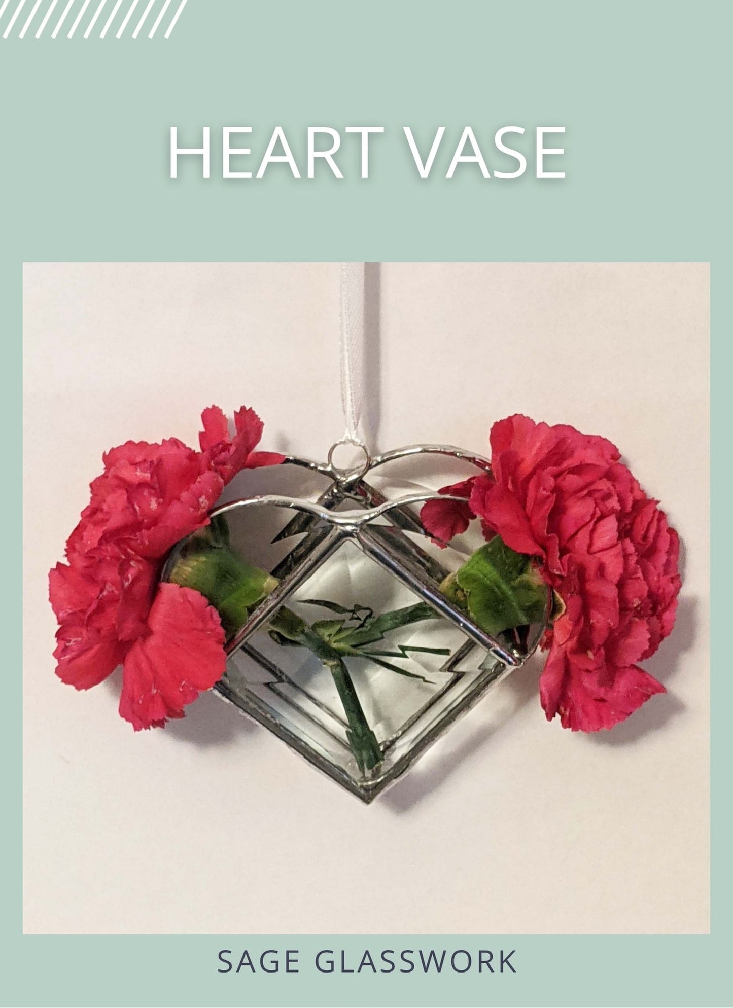 Stained Glass Heart Vase pattern TUTORIAL