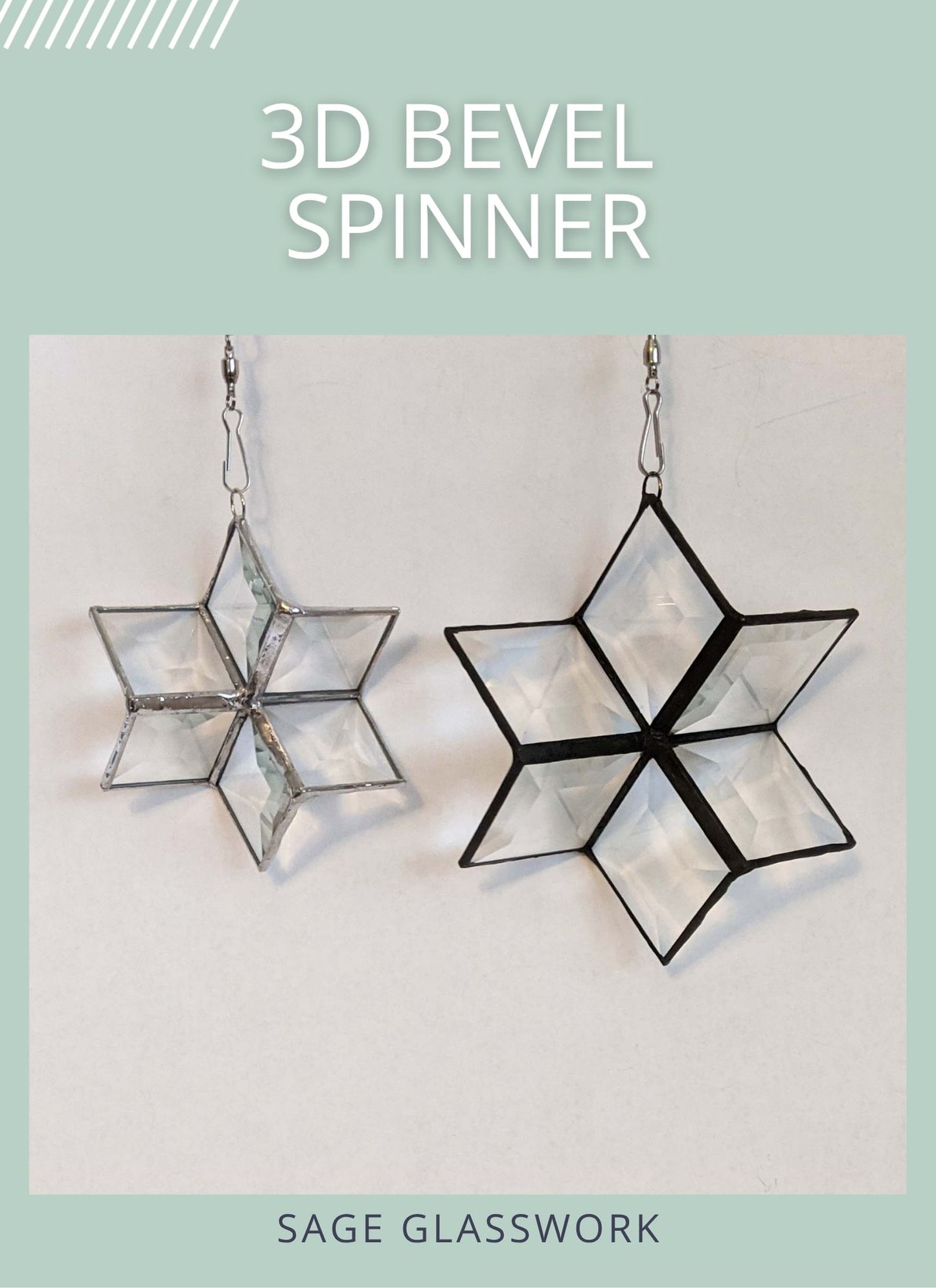 3D Bevel Spinner stained glass TUTORIAL pattern