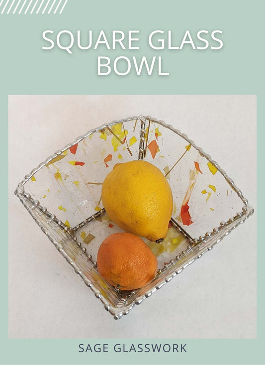Square Glass Bowl stained glass TUTORIAL pattern