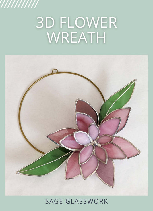 3D Flower Wreath stained glass pattern and TUTORIAL
