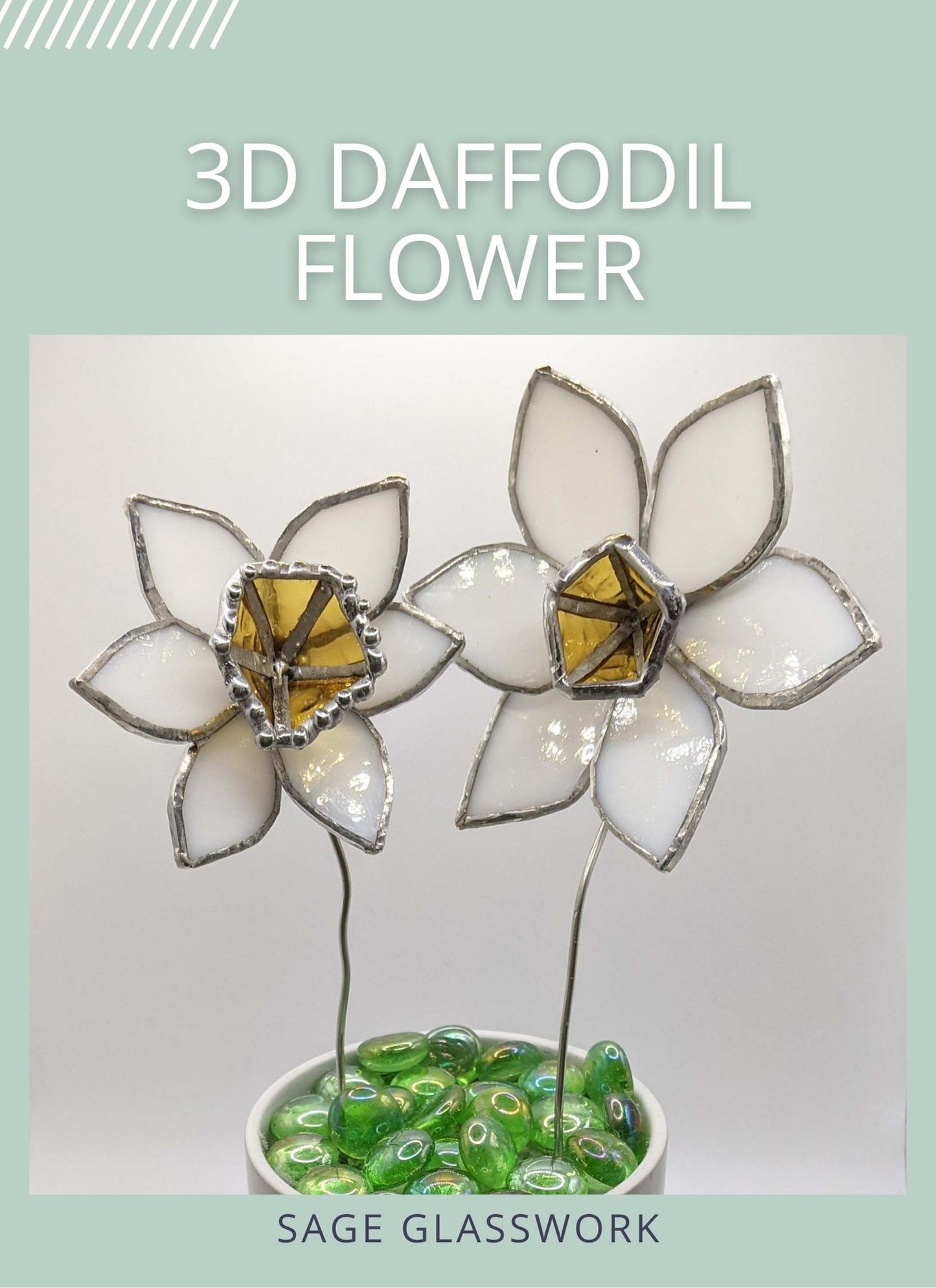 3D Daffodil Flower TUTORIAL stained glass pattern