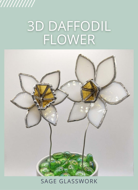 3D Daffodil Flower TUTORIAL stained glass pattern