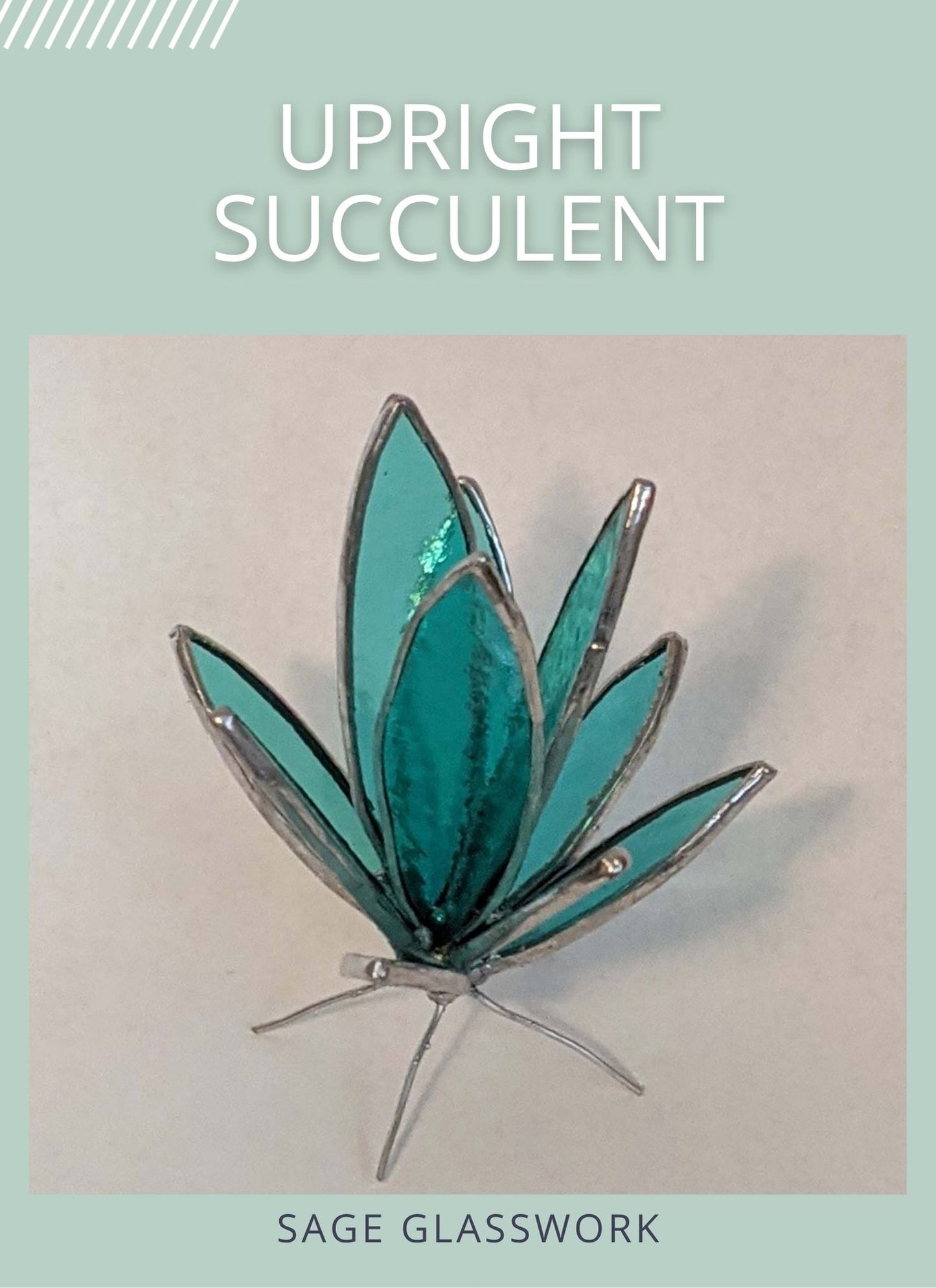 3D Upright Succulent TUTORIAL stained glass pattern