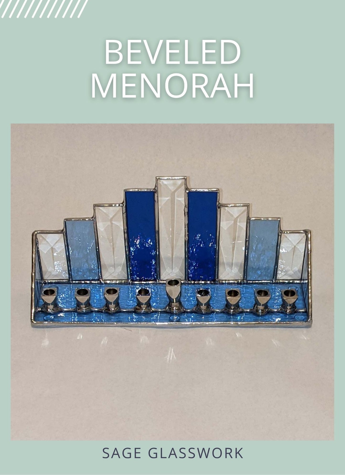Beveled Menorah stained glass pattern TUTORIAL