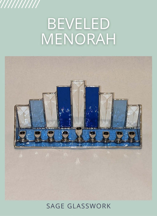 Beveled Menorah stained glass pattern TUTORIAL