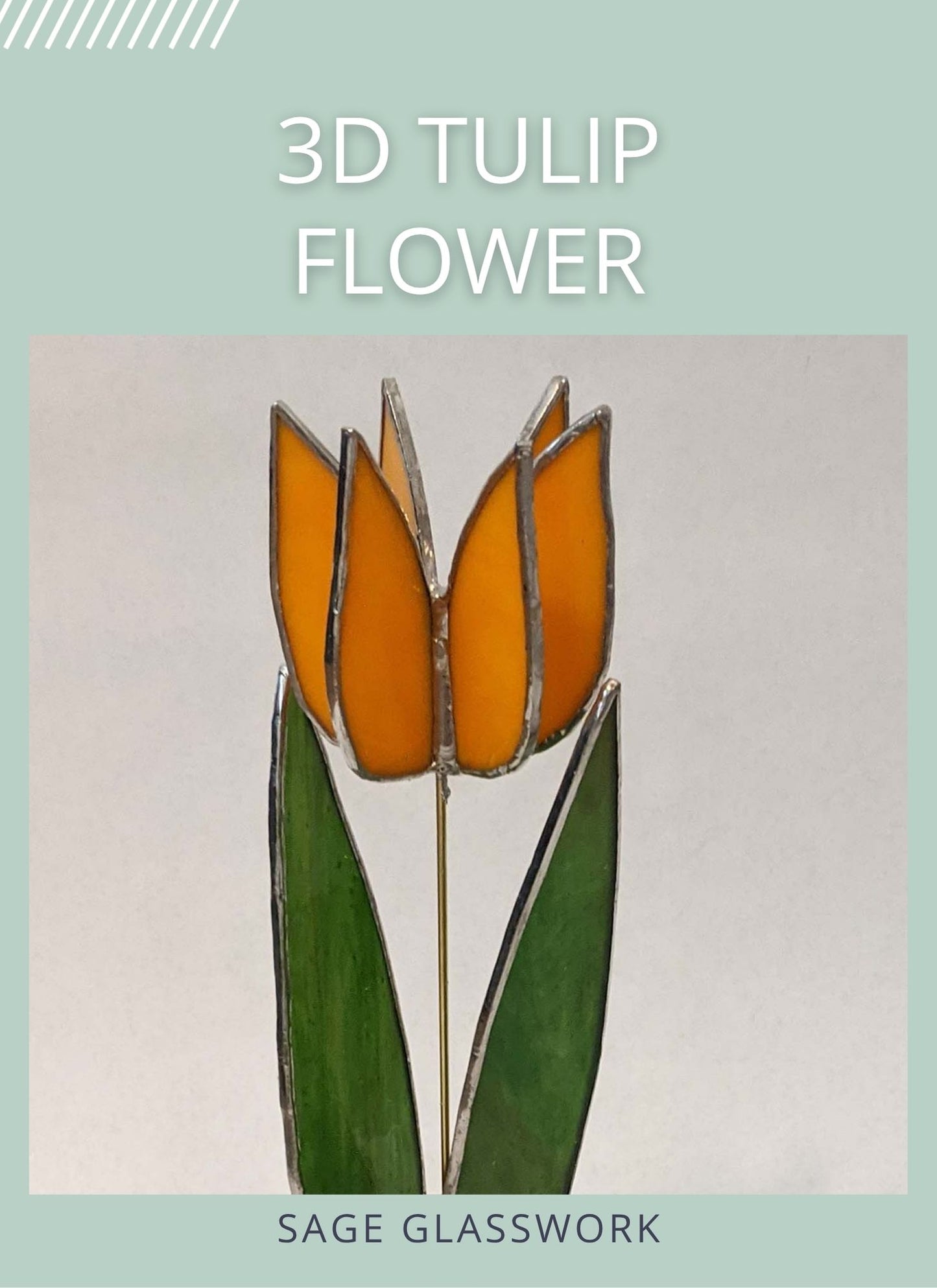 3D Tulip Flower TUTORIAL stained glass pattern
