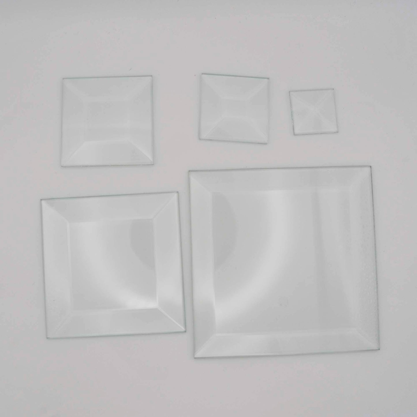 Square Beveled Glass, 1 piece clear glass bevel 1" 1.5" 2" 3" or 4"
