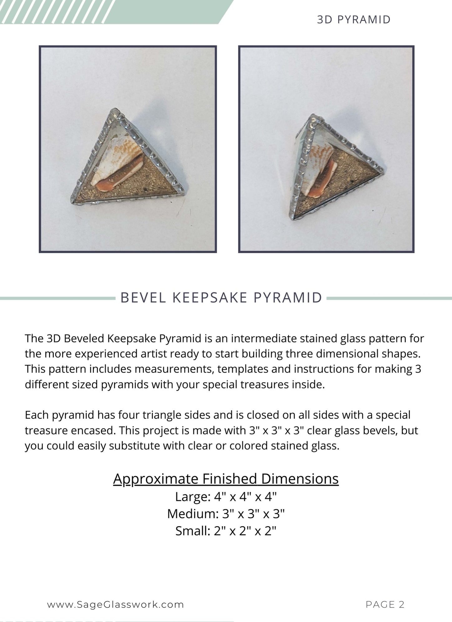 Keepsake Pyramid stained glass pattern TUTORIAL