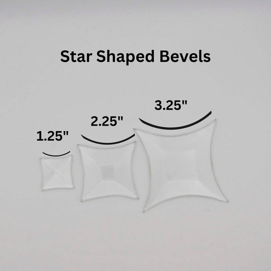 Star Glass Bevel, 1.25, 2.25 or 3.25 inch concave crystal