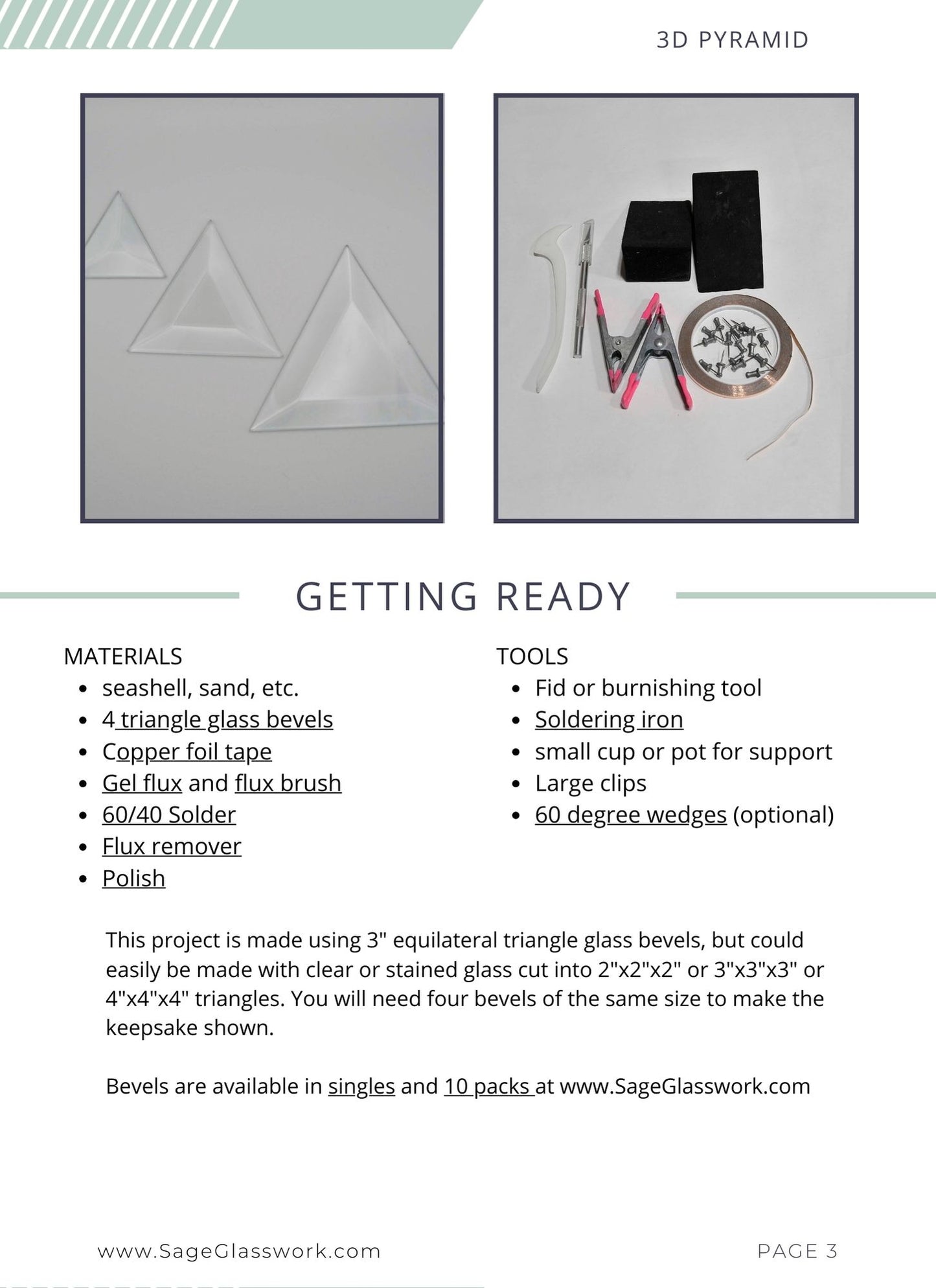 Keepsake Pyramid stained glass pattern TUTORIAL
