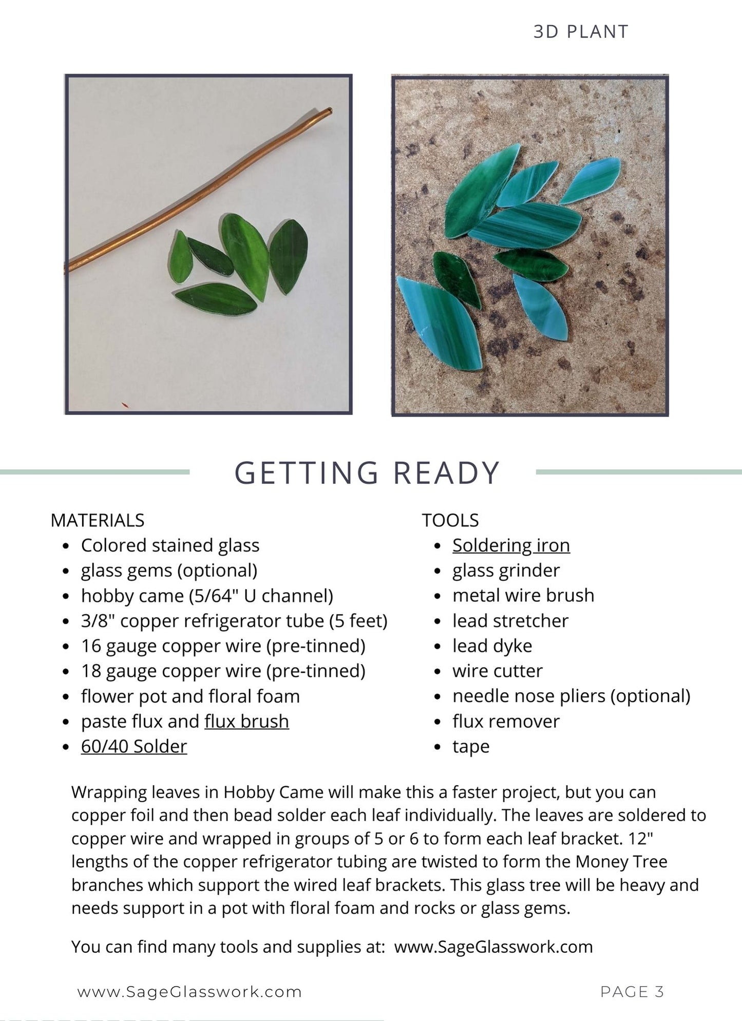 3D Money Tree TUTORIAL stained glass pattern