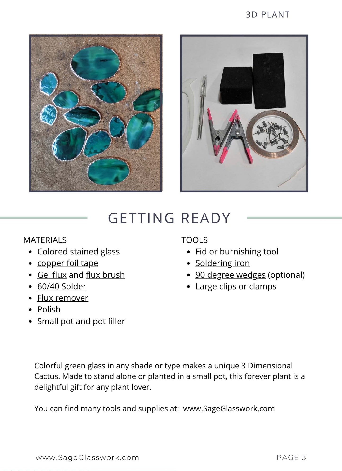 3D Cactus TUTORIAL, stained glass pattern