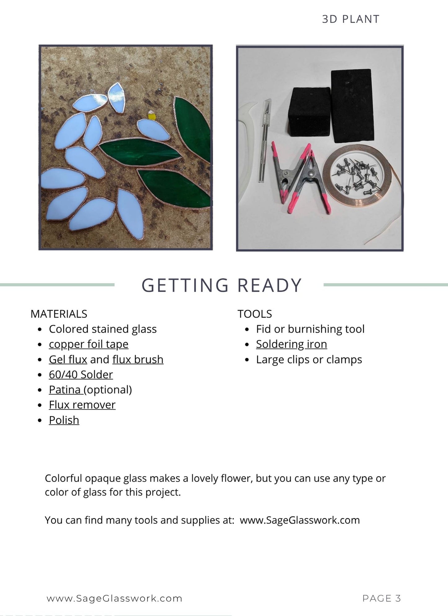 3D Star Magnolia Flower stained glass pattern and TUTORIAL