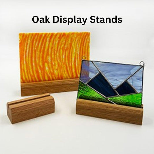 Oak table top Display Stand for stained glass, 4", 6" or 8" wide