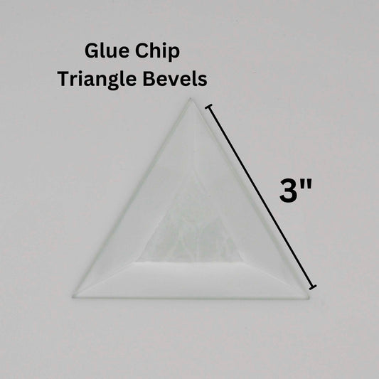 3 inch Triangle Bevel with Glue Chip center