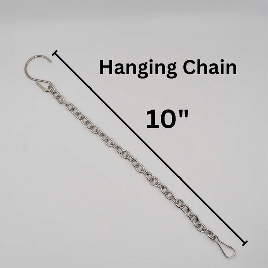 Hanger Chain Hardware- 10 inch stainless steel hook, jack chain and clasp