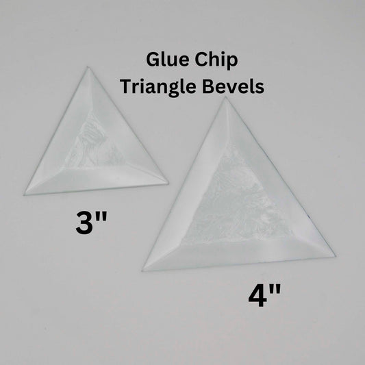 Triangle Bevel with Glue Chip center, 3 inch or 4 inch