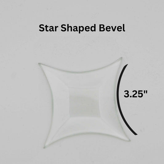 3.25" Star Glass Bevel, 3 1/4 inch concave sides