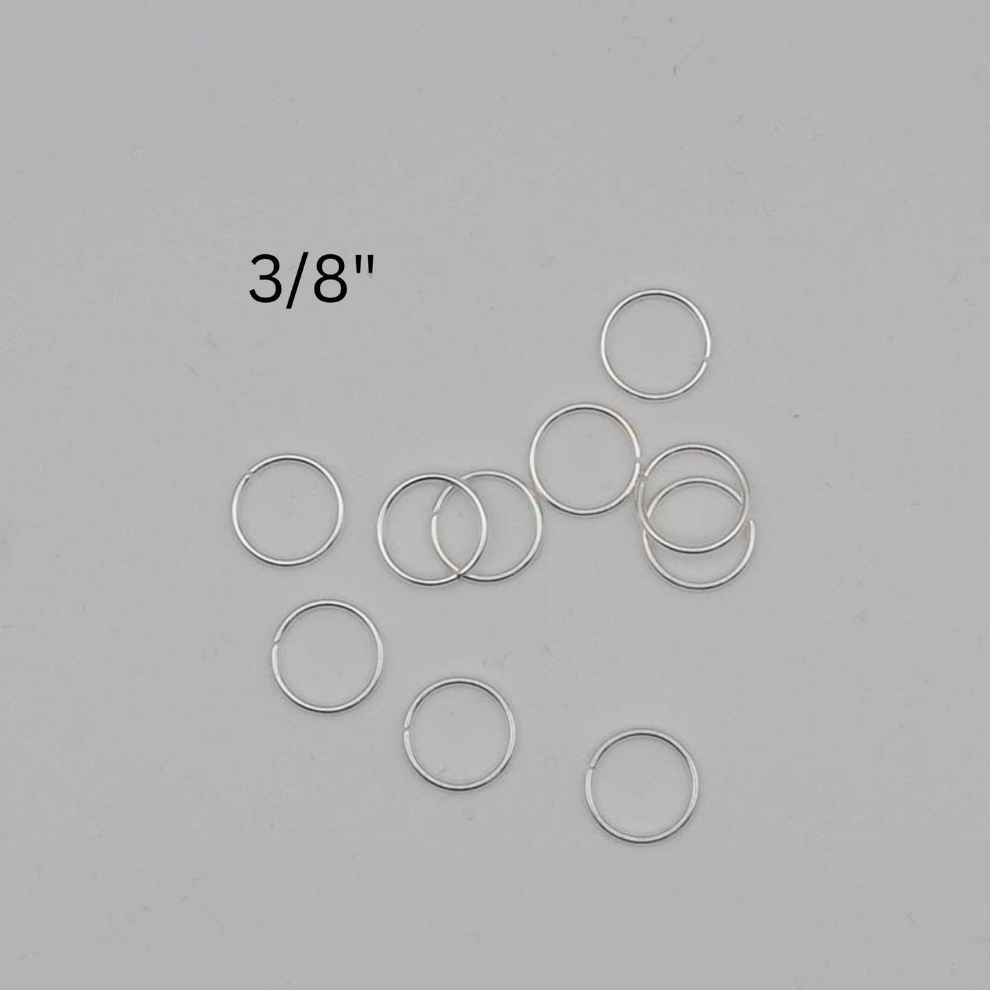 10 pack of 3/8 inch (10mm) pre-tinned copper jump rings