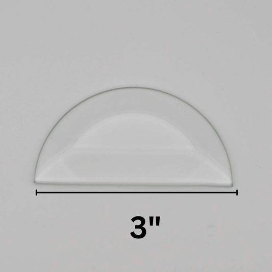 3" Half Circle Beveled Glass