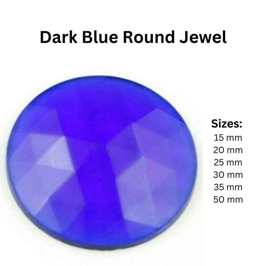 Dark Blue round glass Jewel