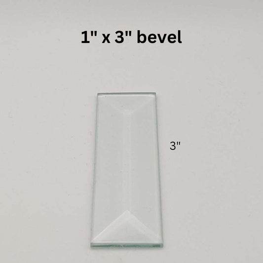 1" x 3" Rectangle Beveled Glass