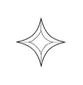 3.25" Star Glass Bevel, 3 1/4 inch concave sides