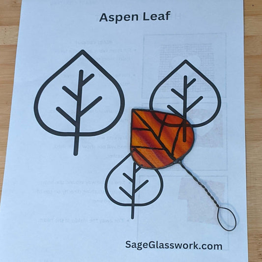 Aspen Leaf stained glass pattern