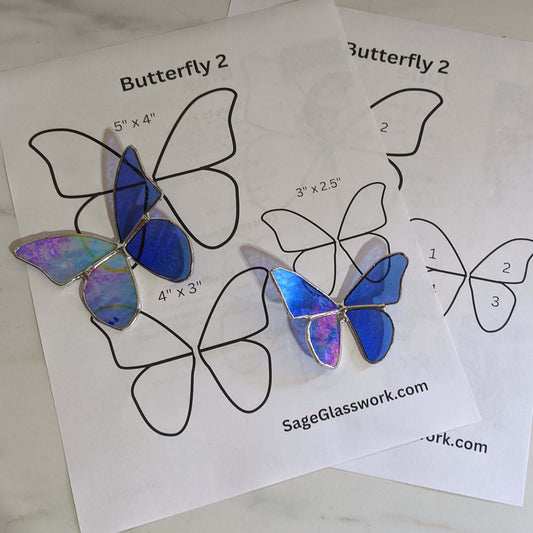 Butterfly in 3 sizes Stained Glass PATTERN