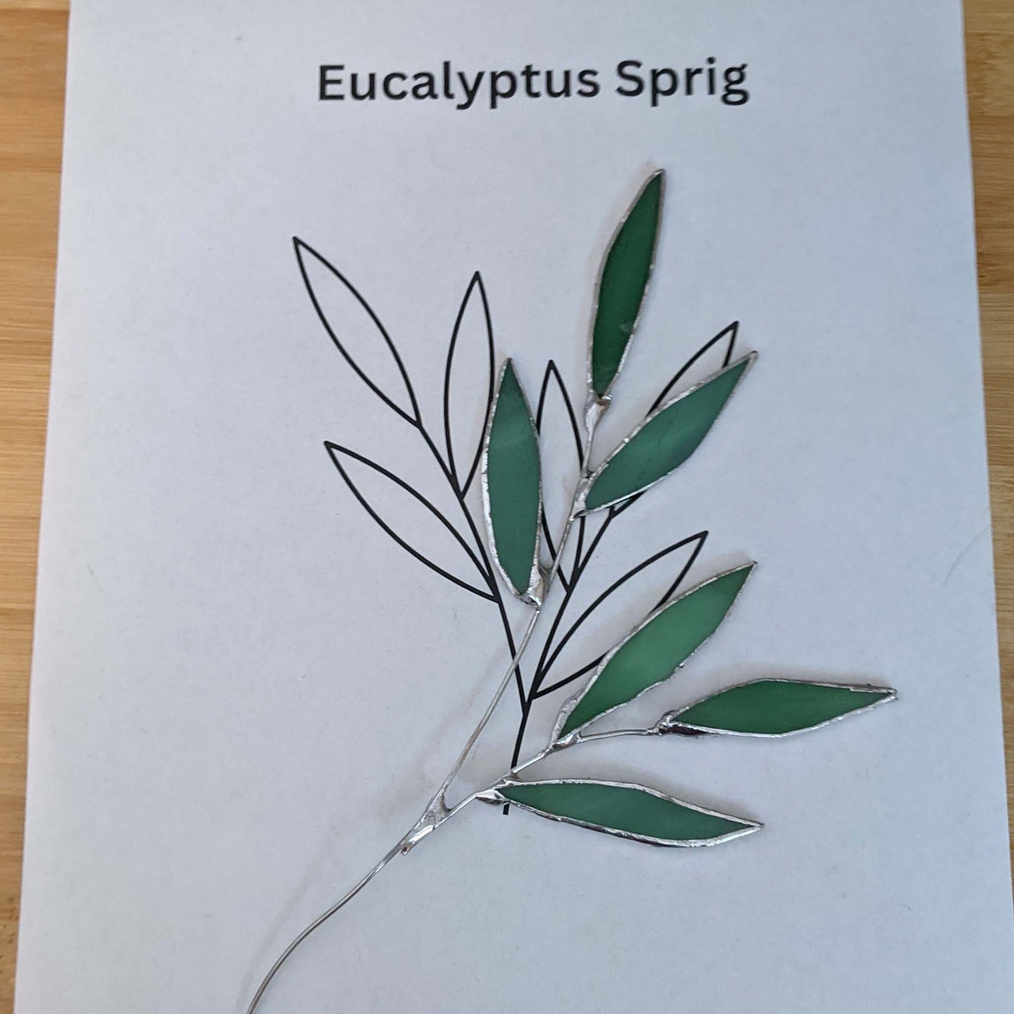 Eucalyptus stem stained glass pattern