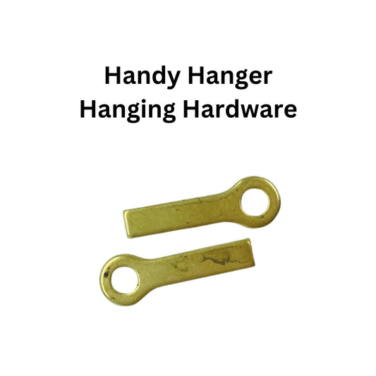 2 Handy Hanger brass hanging hardware for leaded glass panels