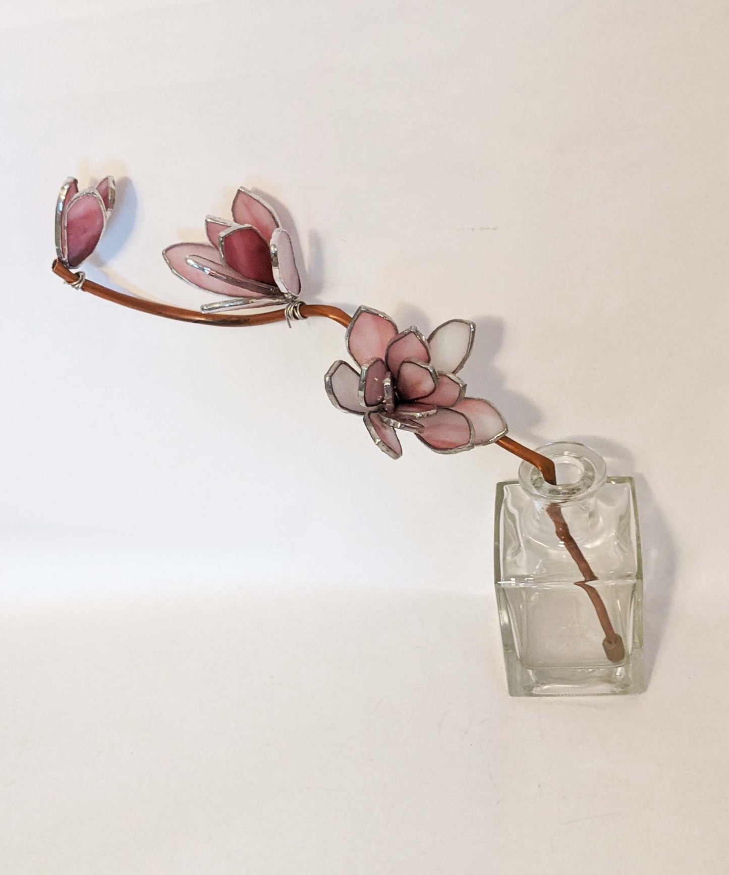 3D Magnolia Flower Branch stained glass pattern and TUTORIAL