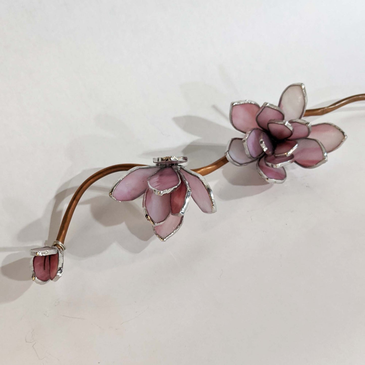 3D Magnolia Flower Branch stained glass pattern and TUTORIAL