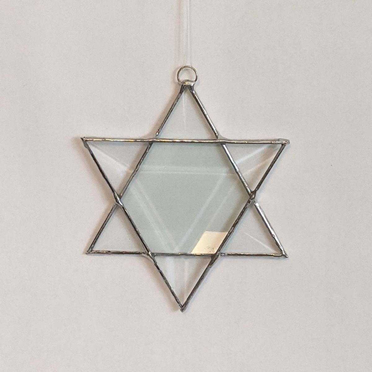 Stained Glass Star of David, clear beveled glass