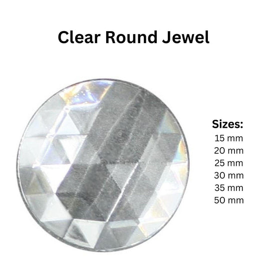Clear round glass Jewel