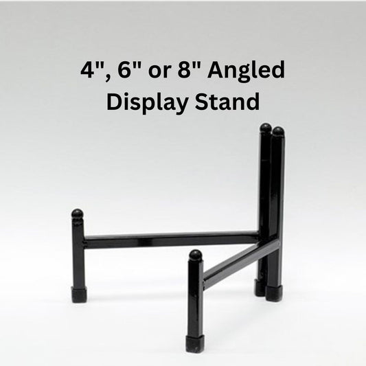 Angled Metal table top Display Stand for stained glass, 4", 6" or 8" wide