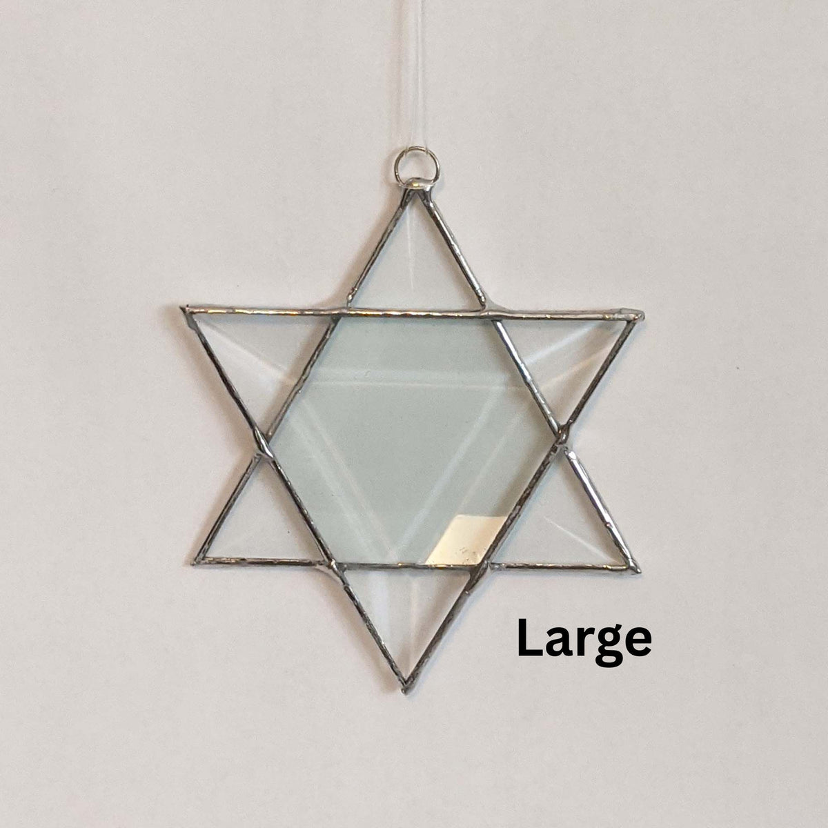 Stained Glass Star of David, clear beveled glass