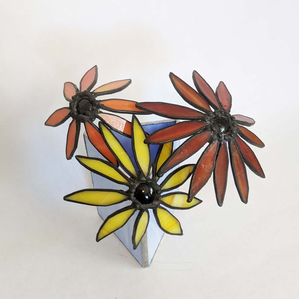 3D Coneflower Daisy Flower TUTORIAL stained glass pattern
